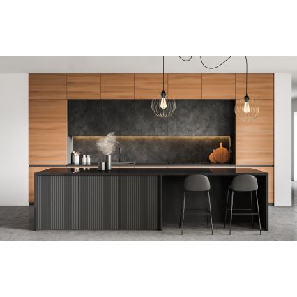 Lustr na lanku MATT 2xE27/60W/230V pavouk černá/zlatá