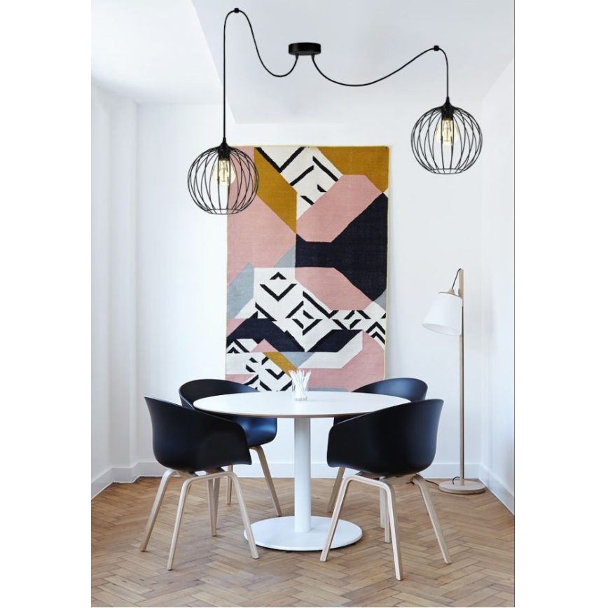 Lustr na lanku MATT 2xE27/60W/230V pavouk