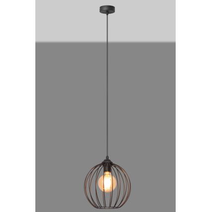 Lustr na lanku MERCURE 1xE27/15W/230V pr. 24 cm černá