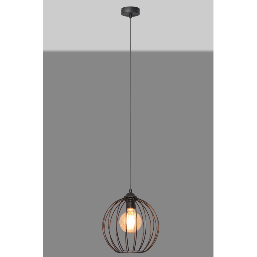 Lustr na lanku MERCURE 1xE27/15W/230V pr. 24 cm černá
