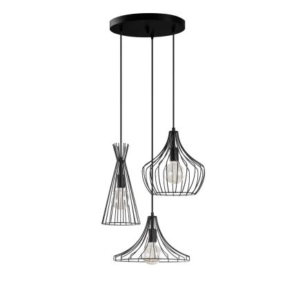 Lustr na lanku MEZOPOTAMYA 3xE27/40W/230V černá