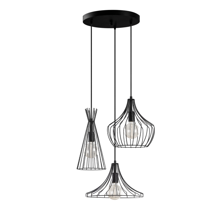 Lustr na lanku MEZOPOTAMYA 3xE27/40W/230V černá