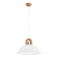 Lustr na lanku MIGOT 1xE27/15W/230V béžová/lesklý chrom