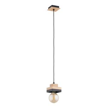 Lustr na lanku MIKO 1xE27/15W/230V černá/béžová