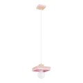 Lustr na lanku MIKO 1xE27/15W/230V růžová/béžová