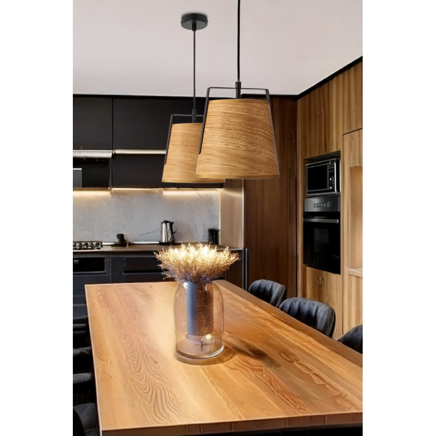 Lustr na lanku MILBURY 1xE27/40W/230V hnědá