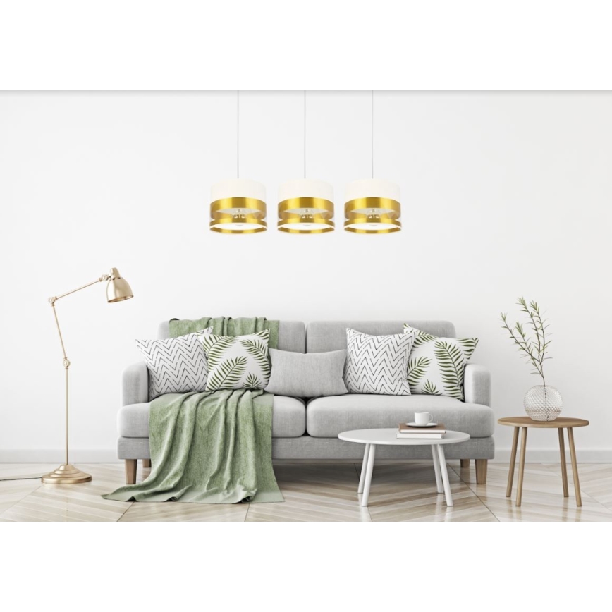 Lustr na lanku MILO 3xE27/60W/230V zlatá