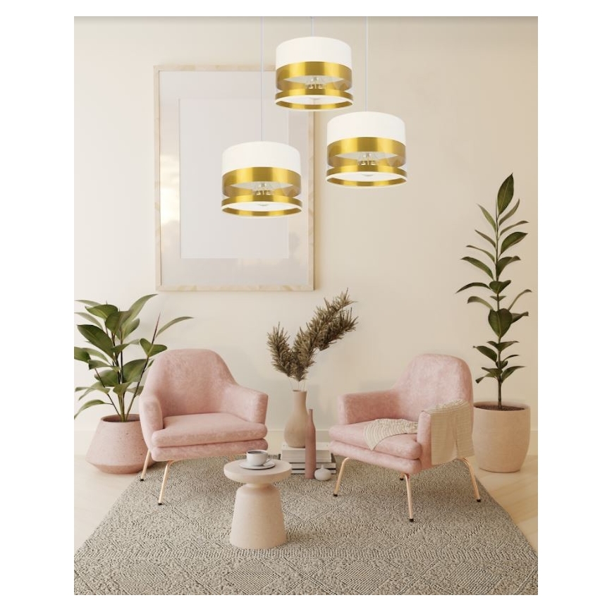 Lustr na lanku MILO 3xE27/60W/230V zlatá