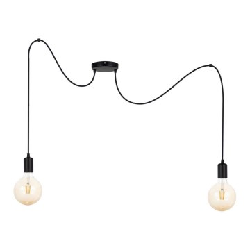 Lustr na lanku MIROS 2xE27/60W/230V pavouk černá