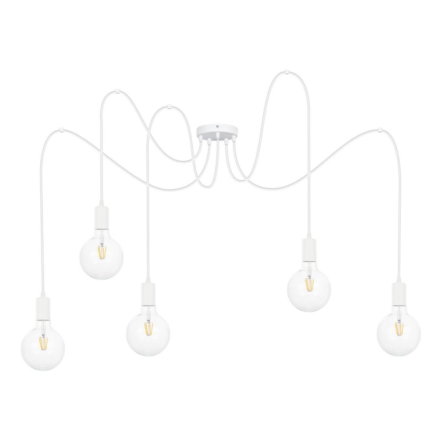 Lustr na lanku MIROS 5xE27/60W/230V pavouk bílá