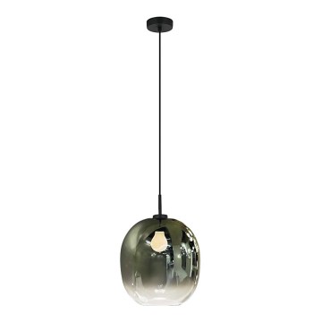 Lustr na lanku MIRROR 1xE27/14W/230V kouřová zelená