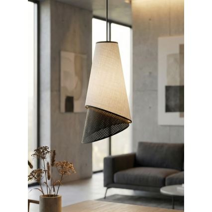 Lustr na lanku MODA 1xE27/15W/230V šedá/černá