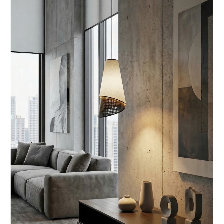 Lustr na lanku MODA 1xE27/15W/230V šedá/černá