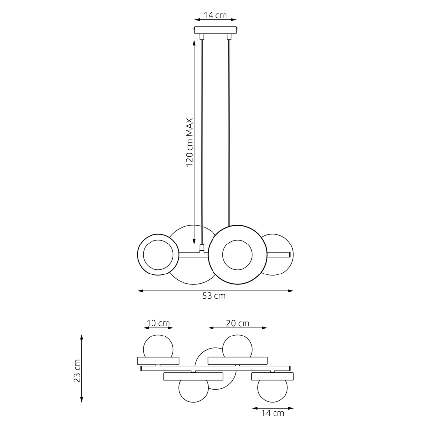 Lustr na lanku MODEL 4xG9/8W/230V bílá