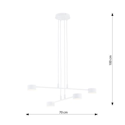 Lustr na lanku MODUS 4xGX53/10W/230V bílá