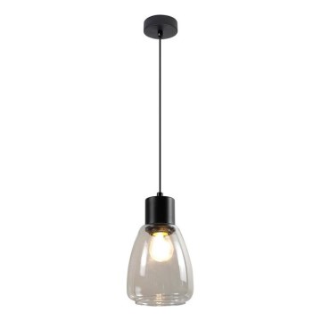 Lustr na lanku MOLDO 1xE27/40W/230V černá/čirá