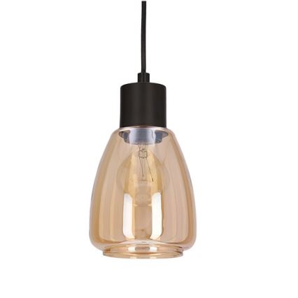 Lustr na lanku MOLDO 1xE27/40W/230V černá/kouřová béžová