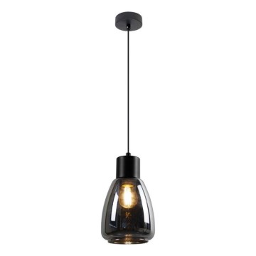 Lustr na lanku MOLDO 1xE27/40W/230V černá/kouřová černá