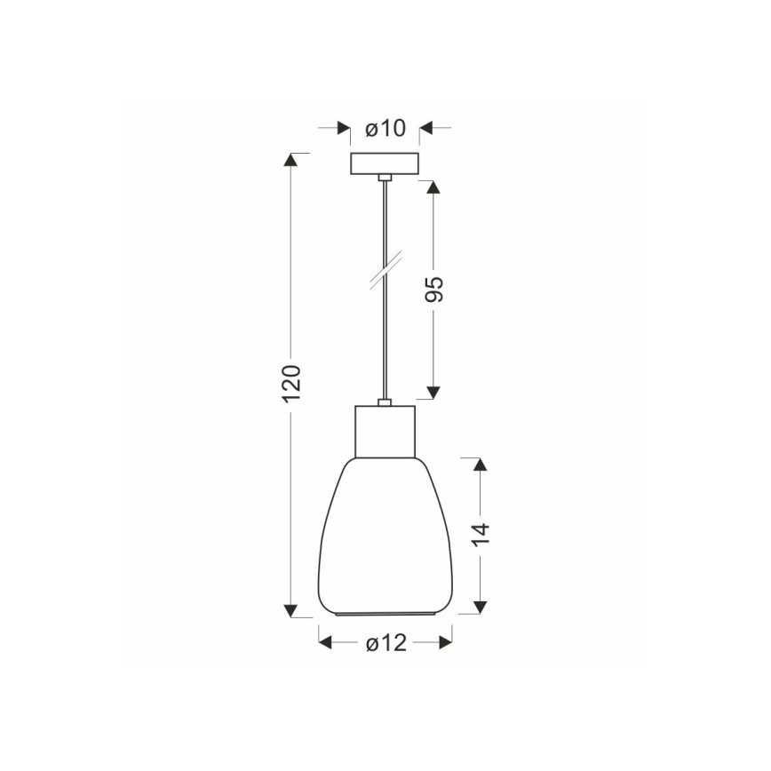 Lustr na lanku MOLDO 1xE27/40W/230V černá/kouřová černá