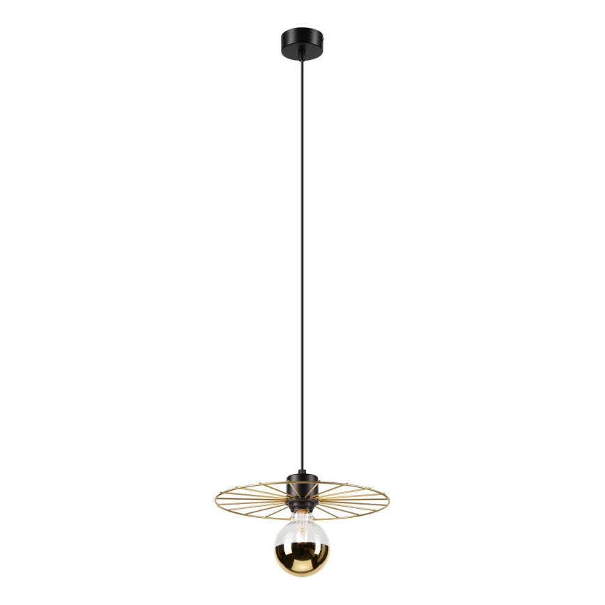 Lustr na lanku MONTANA 1xE27/15W/230V pr. 30 cm zlatá/černá