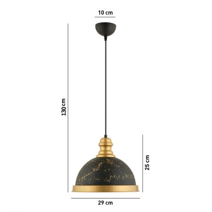 Lustr na lanku MONZA 1xE27/40W/230V pr. 29 cm černá/bronzová