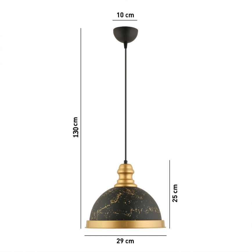 Lustr na lanku MONZA 1xE27/40W/230V pr. 29 cm černá/bronzová