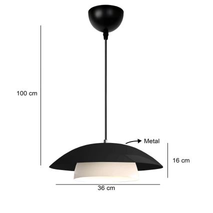 Lustr na lanku MOONLIGH 1xE27/40W/230V černá