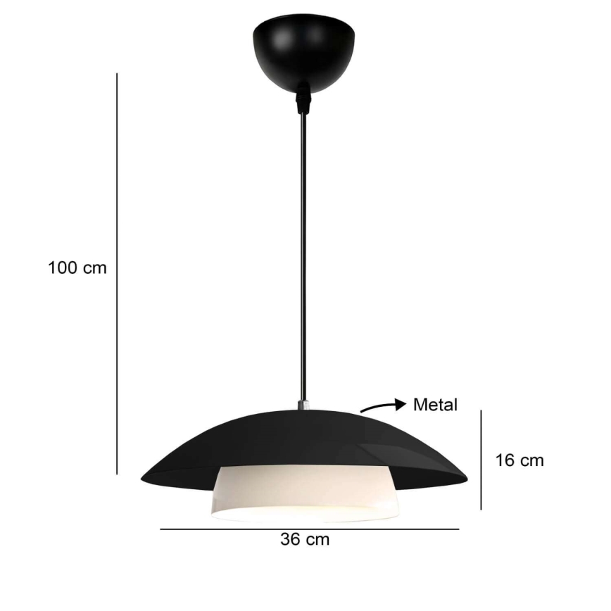 Lustr na lanku MOONLIGH 1xE27/40W/230V černá