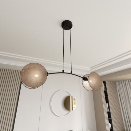 Lustr na lanku MOTIF 2xE27/15W/230V béžová