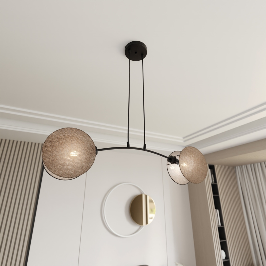 Lustr na lanku MOTIF 2xE27/15W/230V béžová