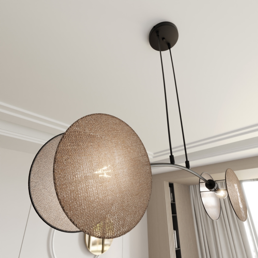 Lustr na lanku MOTIF 2xE27/15W/230V béžová