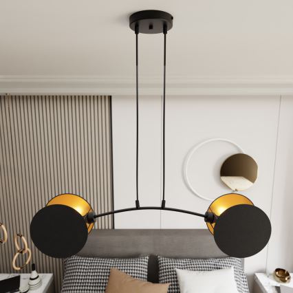 Lustr na lanku MOTIF 2xE27/15W/230V černá