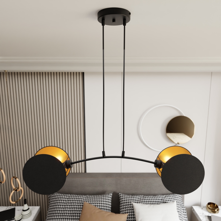 Lustr na lanku MOTIF 2xE27/15W/230V černá