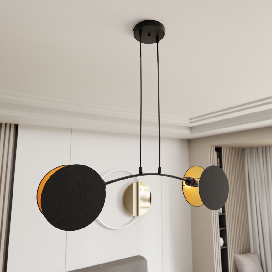 Lustr na lanku MOTIF 2xE27/15W/230V černá