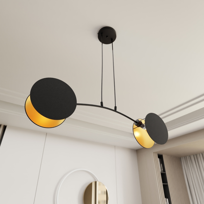 Lustr na lanku MOTIF 2xE27/15W/230V černá