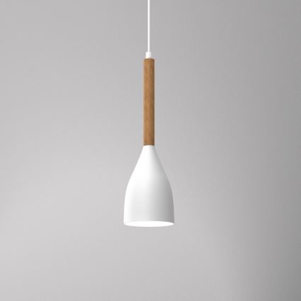 Lustr na lanku MUZA NEW 1xE27/60W/230V buk/bílá