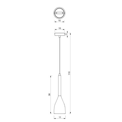 Lustr na lanku MUZA NEW 1xE27/60W/230V buk/bílá