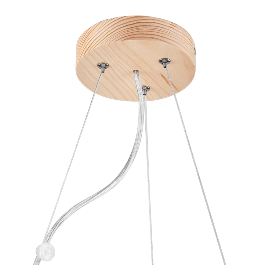 Lustr na lanku NATURAL 3xE27/60W/230V pr. 47 cm borovice
