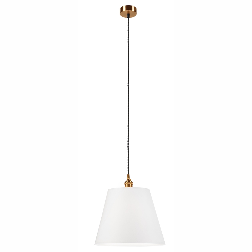 Lustr na lanku NELLY 1xE27/60W/230V bílá/měděná
