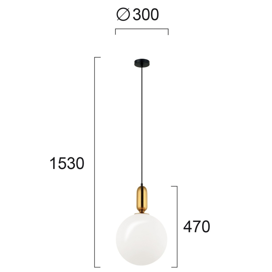 Lustr na lanku NEPTUNE 1xE27/40W/230V zlatá