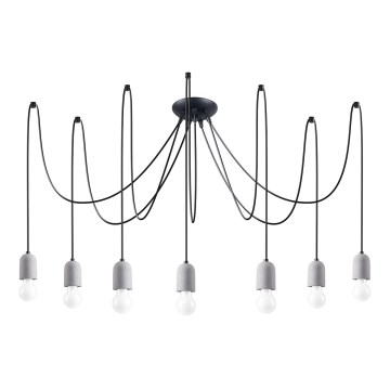 Lustr na lanku NESO 7xE27/15W/230V pavouk beton