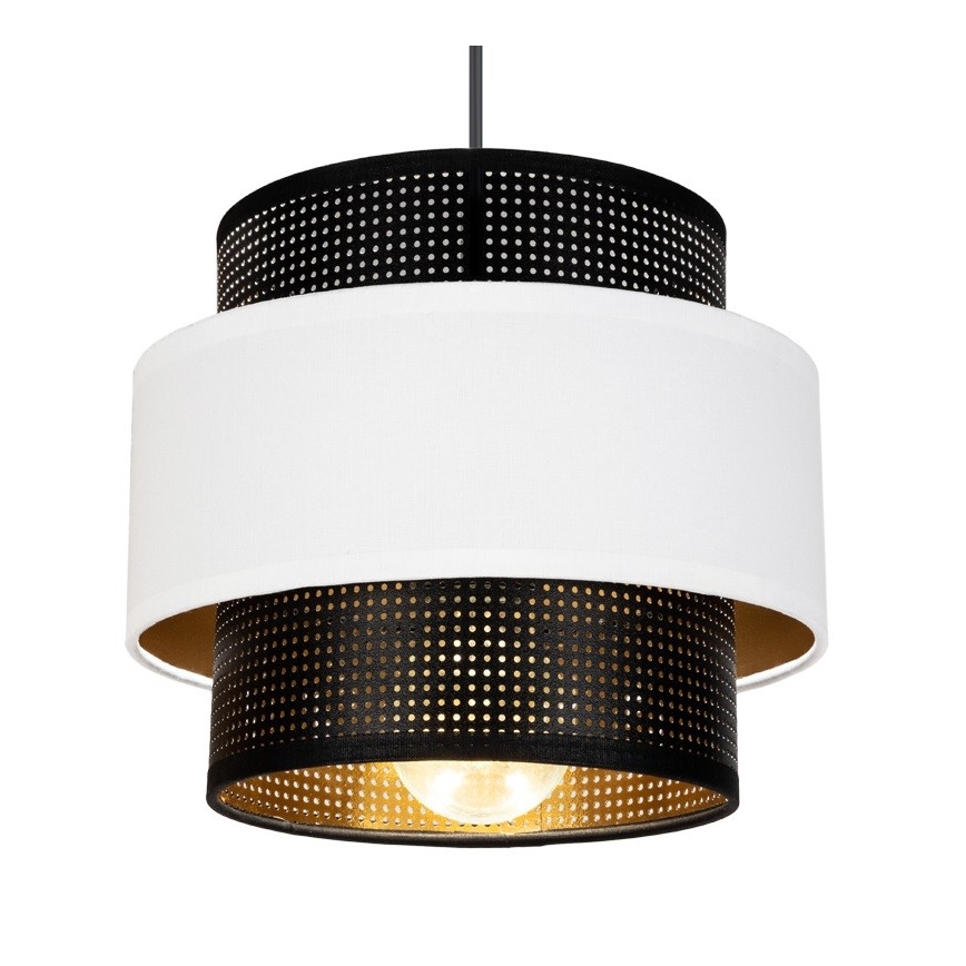 Lustr na lanku NESS 3xE27/60W/230V pavouk černá/bílá