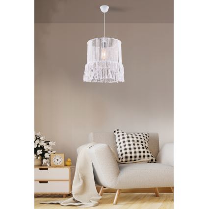 Lustr na lanku NESS MACRAME 1xE27/40W/230V bílá