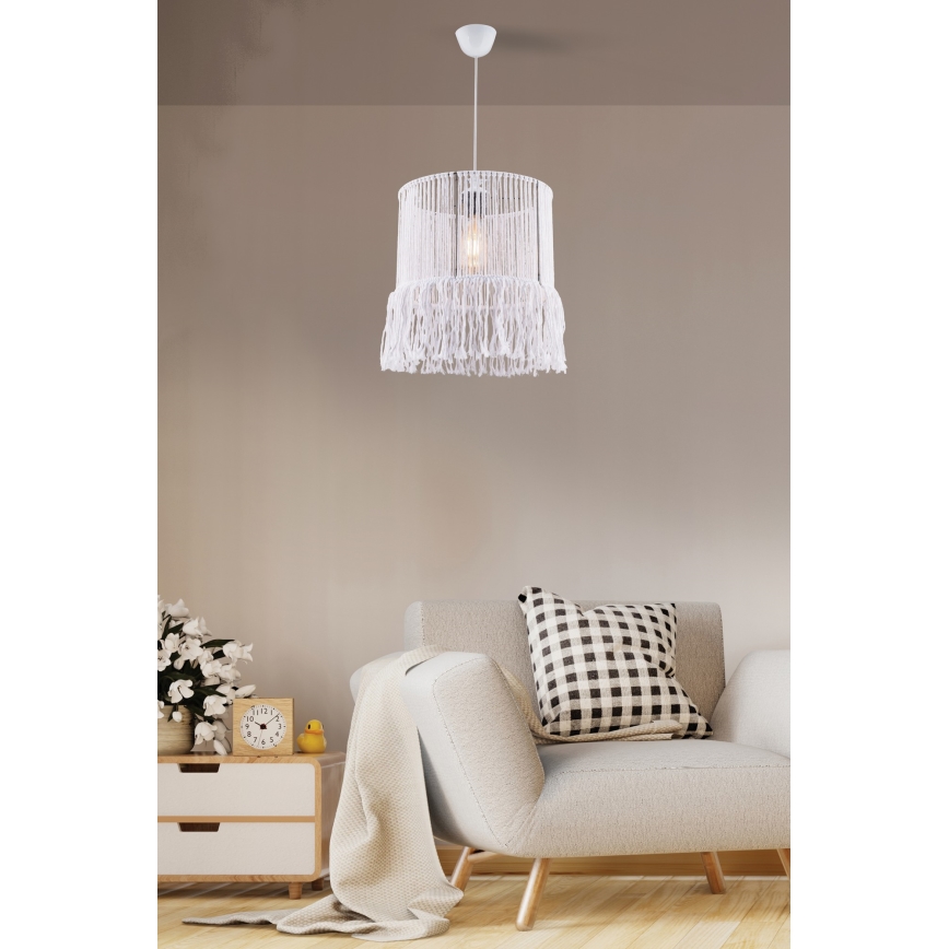 Lustr na lanku NESS MACRAME 1xE27/40W/230V bílá