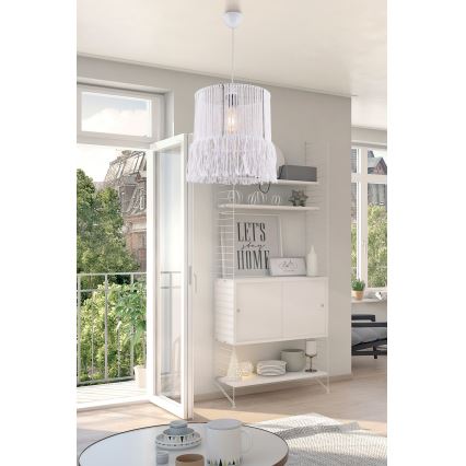 Lustr na lanku NESS MACRAME 1xE27/40W/230V bílá