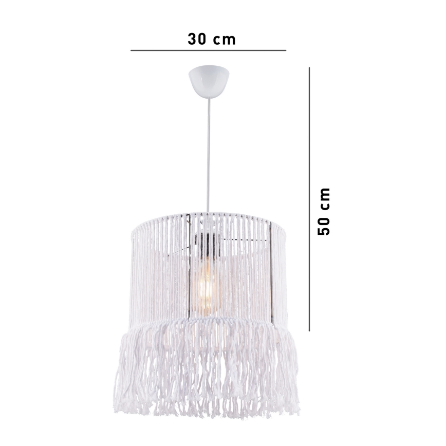Lustr na lanku NESS MACRAME 1xE27/40W/230V bílá