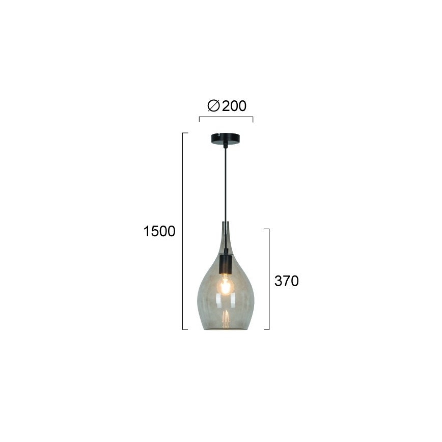 Lustr na lanku NEXT 1xE27/40W/230V kouřová černá