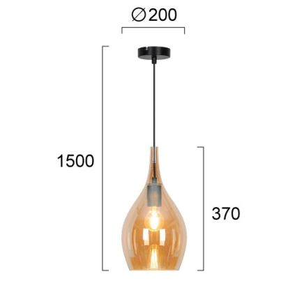 Lustr na lanku NEXT 1xE27/40W/230V oranžová/černá