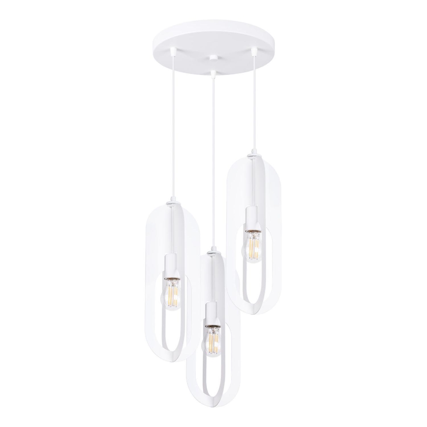 Lustr na lanku NICUS 3xE27/15W/230V bílá