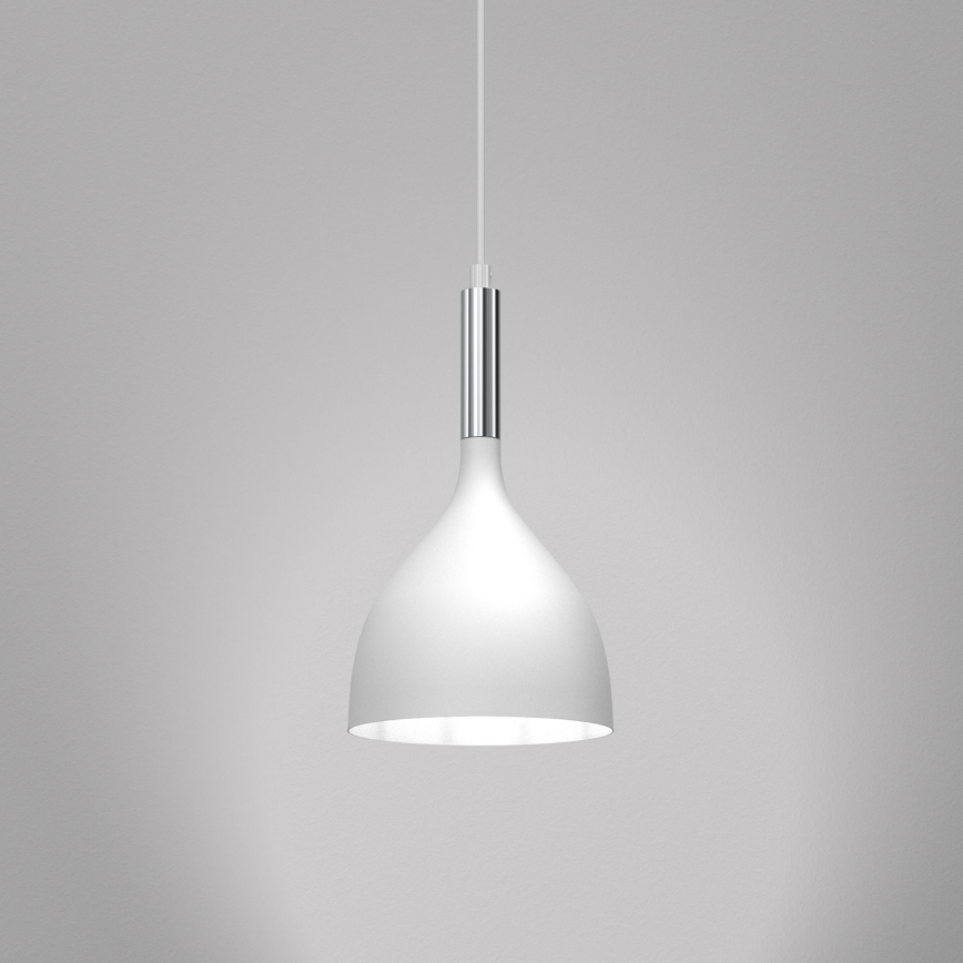 Lustr na lanku NOAK 1xE27/15W/230V bílá/lesklý chrom